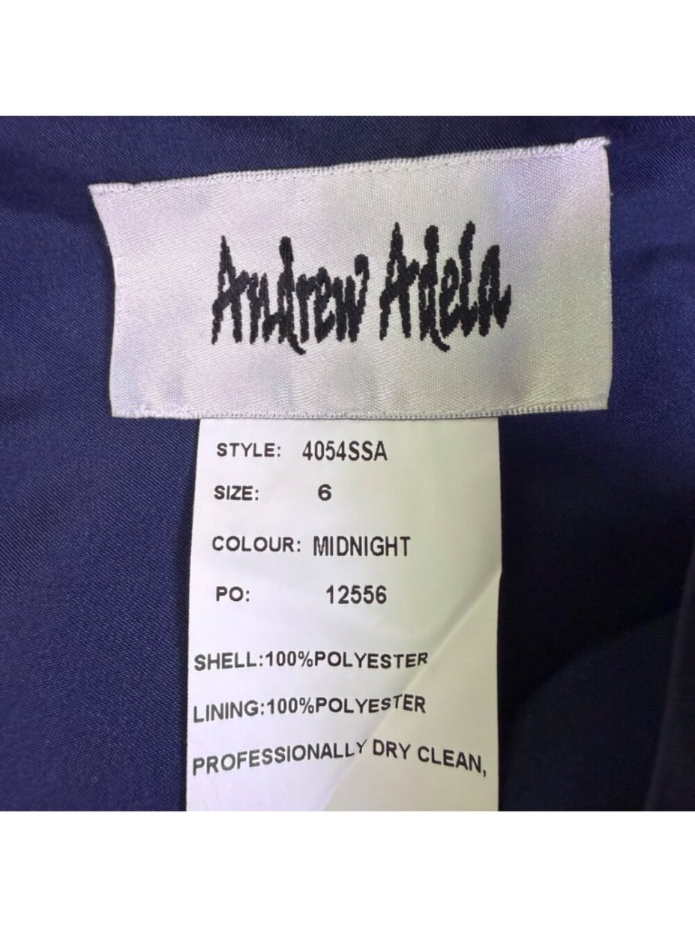 Andrew Adela Womens Midnight Sleeveless Flare Dress With Button Accents Sz 6 - Picture 4 of 5